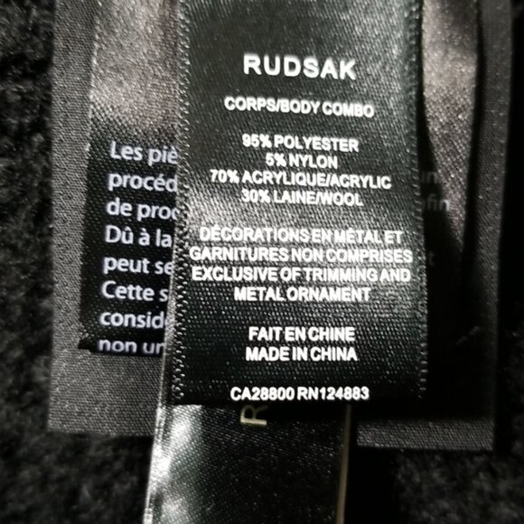 Rudsak Men's Sweater Size XXL Black Full Zip Edam Cardigan - Picture 9 of 10